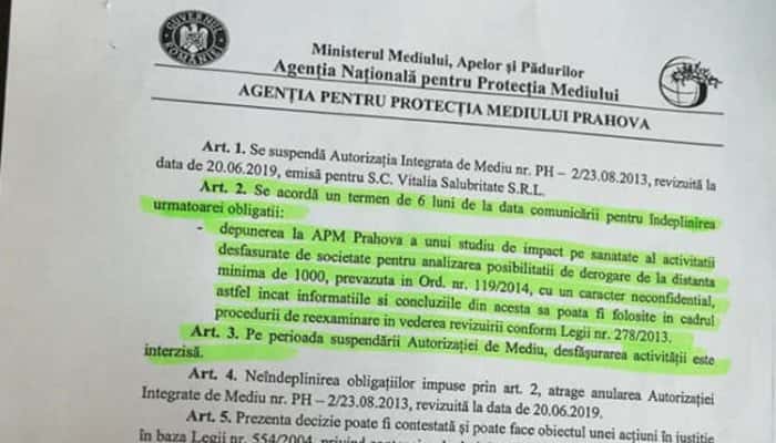 Activitatea rampei de deşeuri de la Băicoi a fost suspendată de APM Prahova