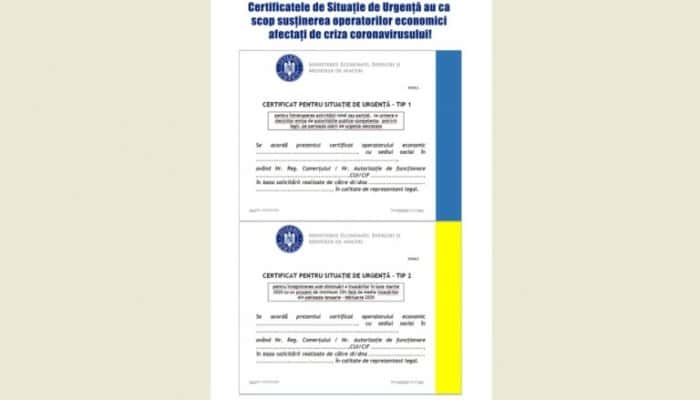 Metodologia de solicitare și eliberare a certificatelor de situație de urgență, pentru firmele aflate în impas, a fost publicată în Monitorul Oficial