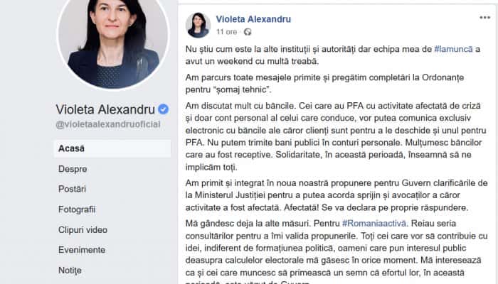 Violeta Alexandru: Pregătim completări la ordonanțele privind șomajul tehnic 