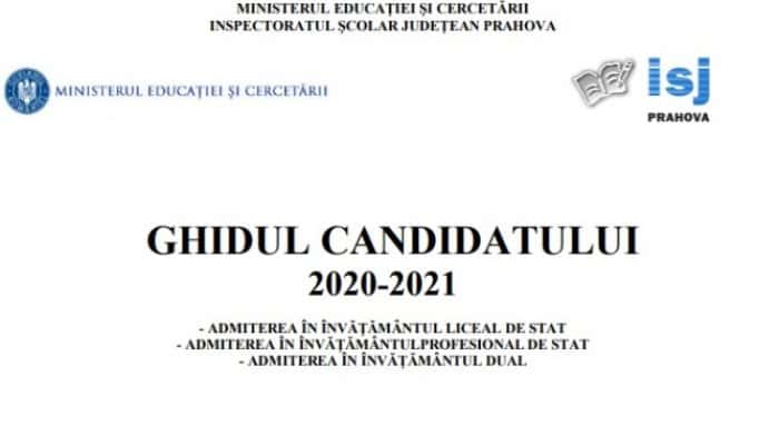 ADMITERE 2020 | ISJ Prahova a publicat Ghidul candidatului pentru învățământul liceal de stat, învățământul profesional de stat și învățământul dual