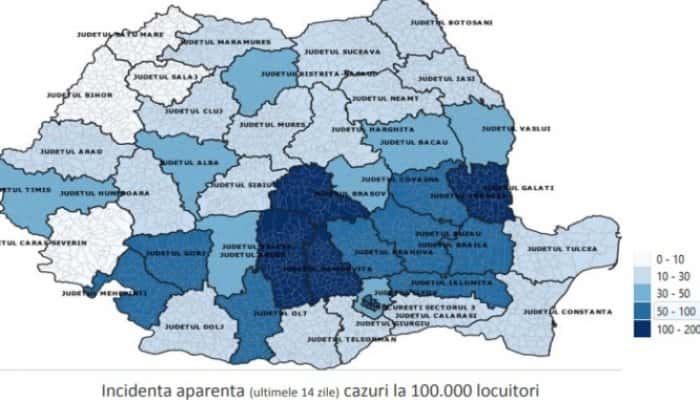 CORONAVIRUS | INSP: &quot;În săptămâna 13 - 19 iulie, 43,4% din totalul cazurilor s-au înregistrat în București, Argeș, Brașov, Galați și Prahova&quot;