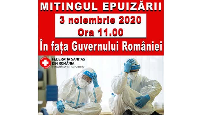 &quot;Mitingul epuizării&quot;: Pichet al sindicaliștilor Sanitas în fața Guvernului, de la ora 11.00 