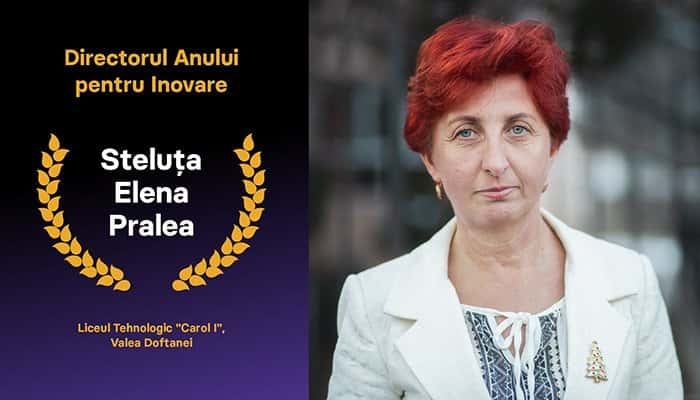 AVE România: Steluța Elena Pralea, de la Liceul Tehnologic “Carol I” Valea Doftanei, a fost desemnată „Directorul Anului 2020 pentru Inovare”