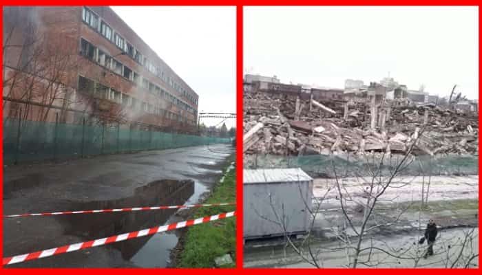 VIDEO | Imagini de la demolare: Încă o clădire de pe platforma 1 Mai Ploieşti a fost pusă la pământ