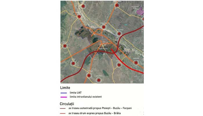 Harta municipiului Buzau si a comunei Tintesti