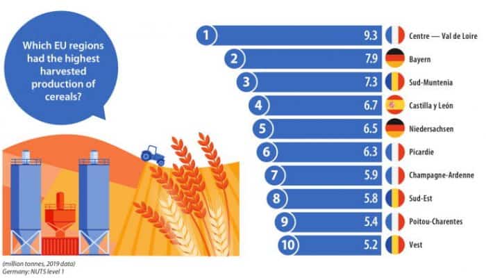 Regiunea Sud Muntenia, locul 3 în Uniunea Europeană la producţia de cereale