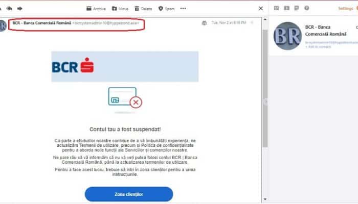 Tentativă de fraudă în numele BCR. Detaliile care îi dau de gol pe escroci