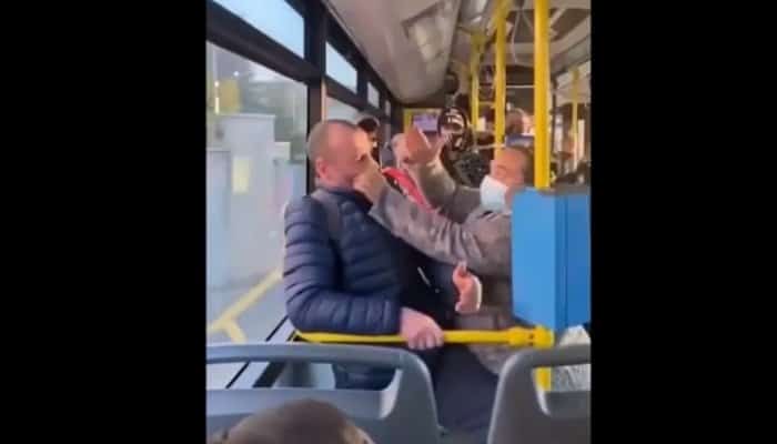 Bărbat fără mască, luat la palme de o femeie în autobuz, la Cluj-Napoca (video)