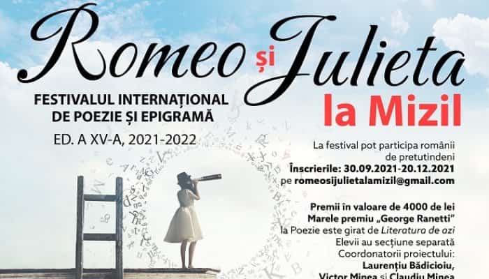 Ultimele 20 de zile de înscrieri la Festivalul internațional de Poezie și Epigramă „Romeo și Julieta la Mizil”