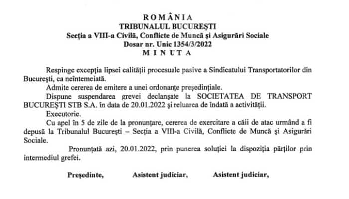 STB: Există posibilitatea ca această grevă să continue și vineri