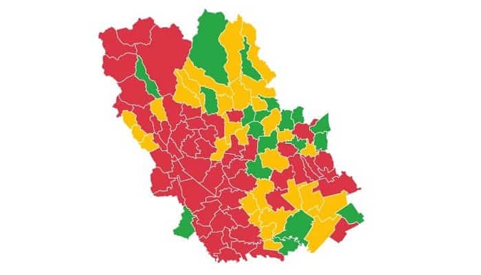 Rata infectărilor la 28 ianuarie. Mai mult de jumătate din județul Prahova se află în scenariul roșu