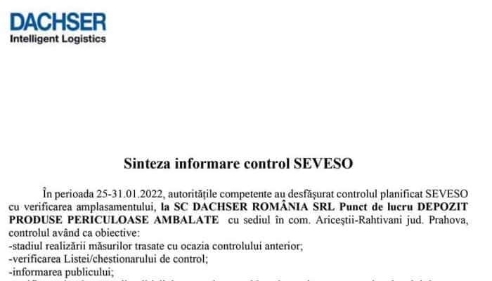 Sinteza informare control SEVESO