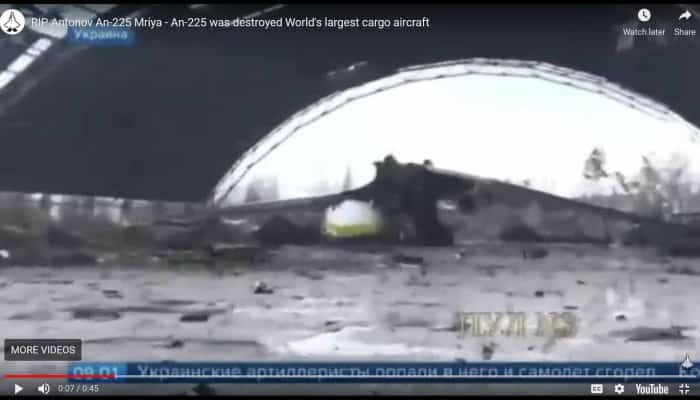 VIDEO. Ce a mai rămas din cel mai mare avion din lume după bombardamente: Antonov 225 Mriya a fost distrus complet