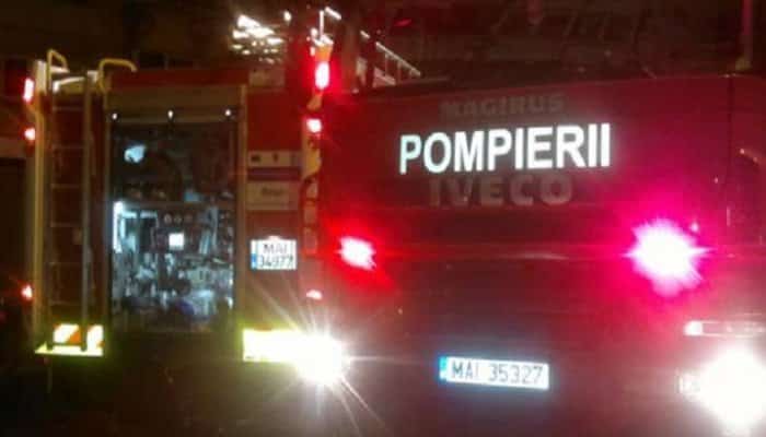 incendiu pompieri noaptea