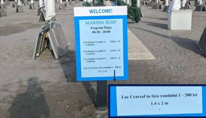 Administratorii unei plaje din Mamaia au ajuns să ia bani şi pe locul de cearşaf