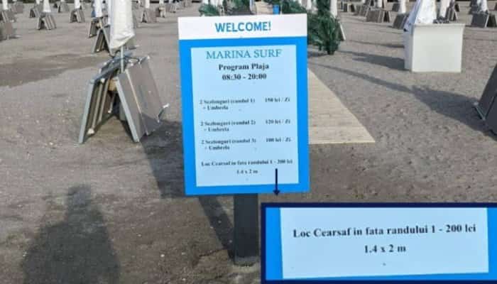 Administratorii plajei din Mamaia care tarifează locul cu cearşaful pe nisip spun c-au luat decizia pentru descurajarea celor din afară