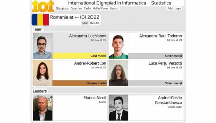 România pe locul 2 în clasamentul mondial “all-time” alcătuit în funcție de numărul total de medalii obținute la Olimpiada Internațională de Informatică