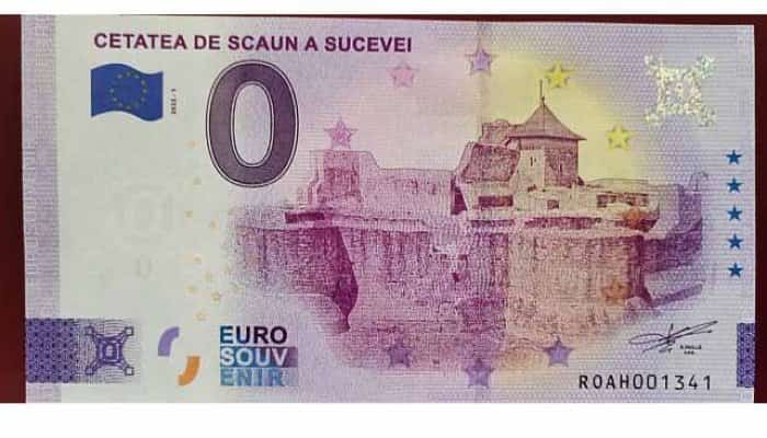 Muzeul Național al Bucovinei pune în vânzare bancnota suvenir de 0 euro Cetatea de Scaun a Sucevei