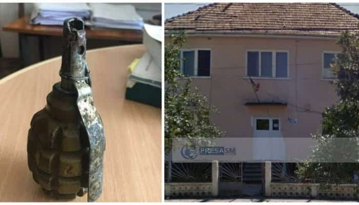 Un bărbat a intrat cu o grenadă în sediul unui post de Poliție