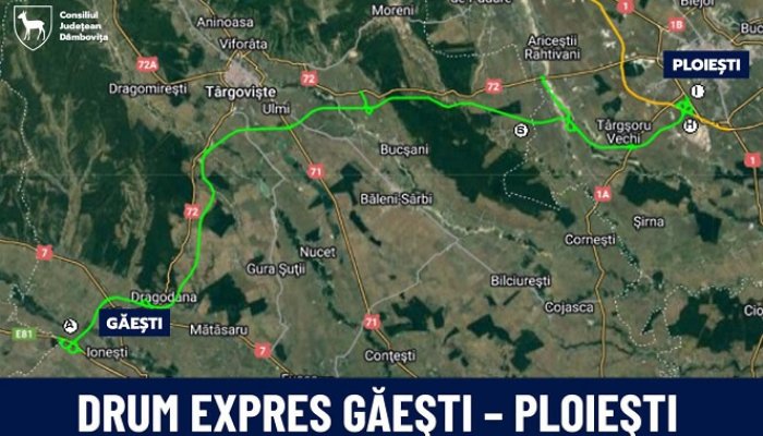 Ploiești – Găești traseu