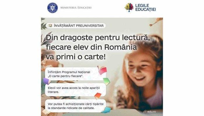 Elevii vor avea acces la noile apariţii literare prin Programul ''O carte pentru fiecare''