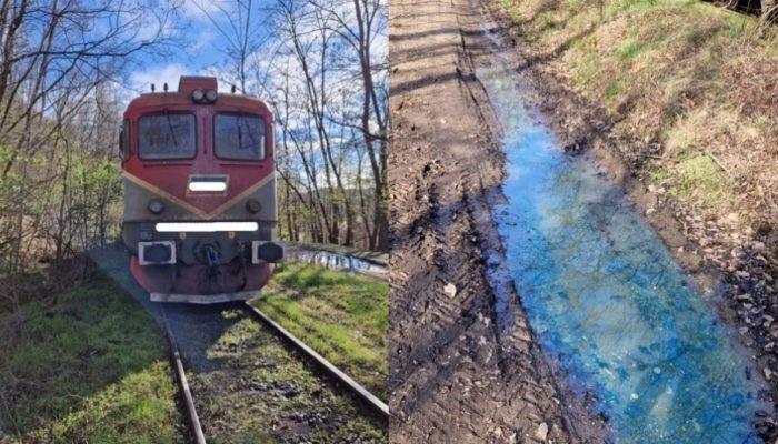 Accident feroviar în Vâlcea. S-a spart rezervorul unei locomotive care a deraiat