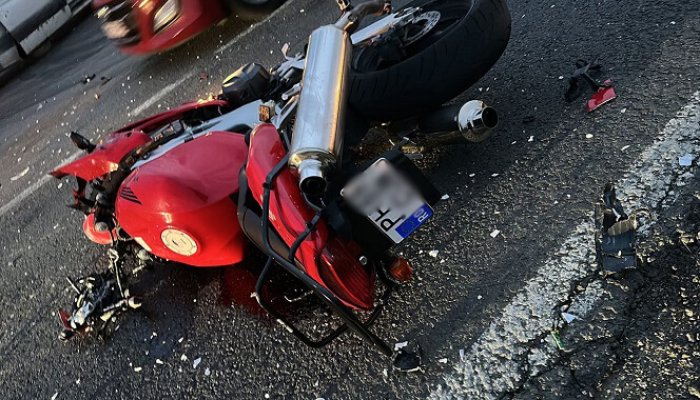 accident motociclist podul înalt