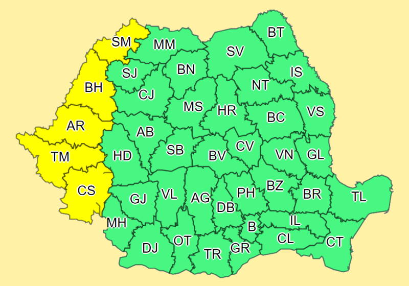 cod galben avertizare alerta meteo anm