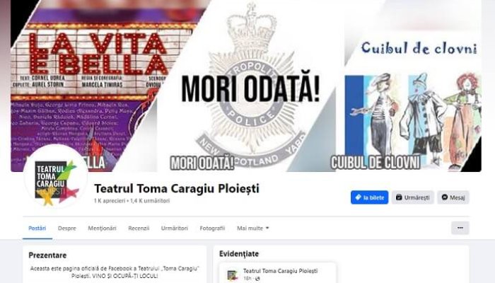 pagina facebook teatrul toma caragiu