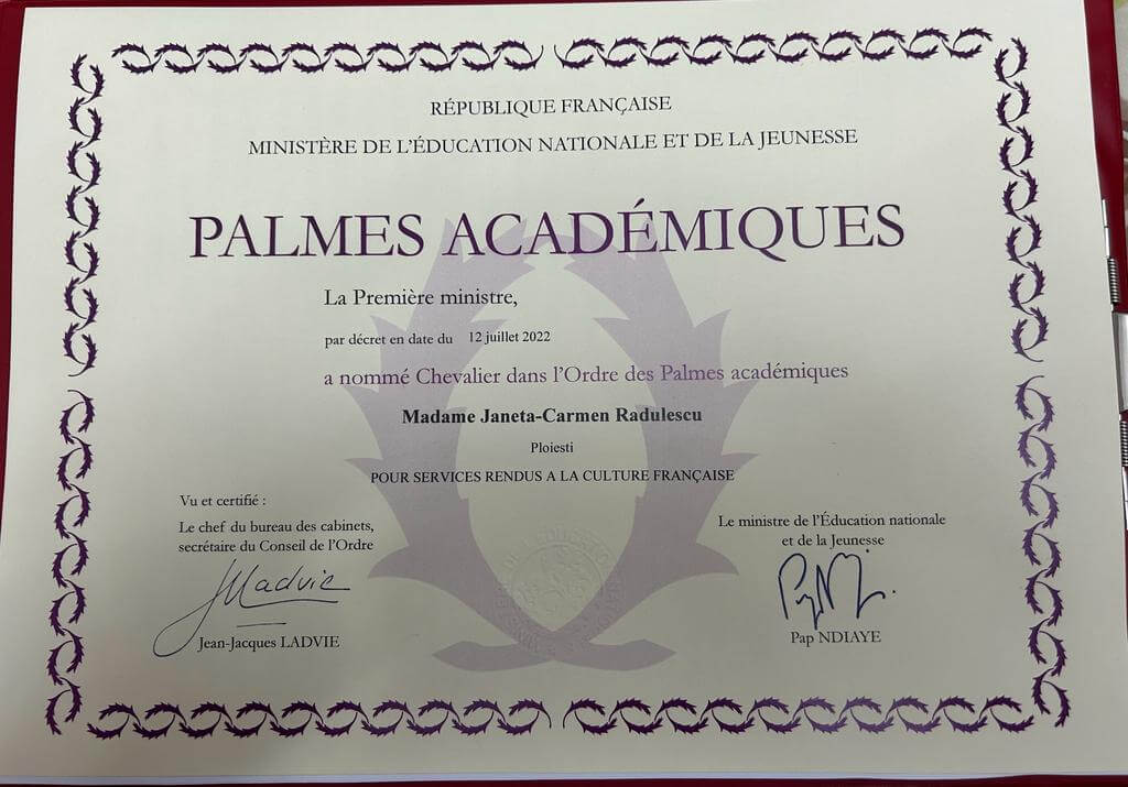 cnmv ploiesti Palmes Academiques