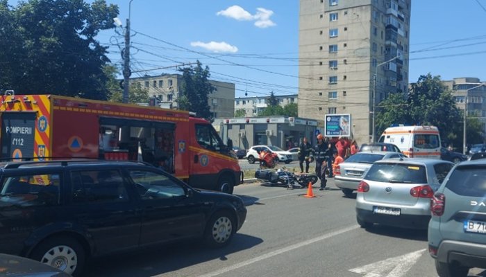 accident motociclist podul înalt