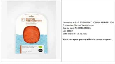 ALERTĂ ALIMENTARĂ: Somon contaminat cu o bacterie periculoasă, retras de la comercializare