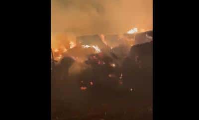 VIDEO - Incendiu violent, cu pericol de propagare, într-o comună din Prahova