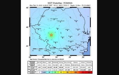 UPDATE Cutremur cu magnitudinea de 5,2 grade, urmat de replică de 3, luni după-amiază, în România